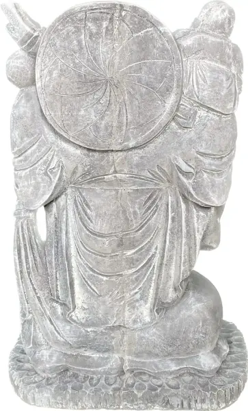 Artikelbild 5 des Artikels “Sammo - Chinesischer Buddha, stehend mit Buddha auf der Schulter, 55 cm H | Steinguss “